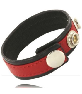 LEATHER BODY - CORREA DE CUERO AJUSTABLE PARA PENE ROJA- NEGRA