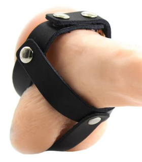 OHMAMA FETISH - FUNDA CUERO DE CASTIDAD PARA TESTICULOS