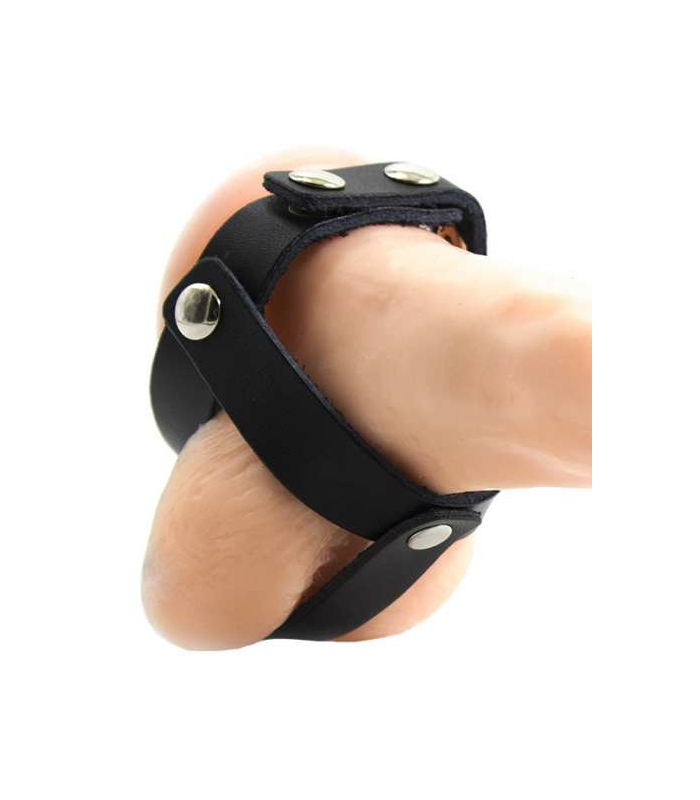 OHMAMA FETISH - FUNDA CUERO DE CASTIDAD PARA TESTICULOS