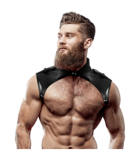 FETISH SUBMISSIVE ATTITUDE - ARNÉS BRIGADE AJUSTABLE ECOPIEL CUELLO HOMBRE