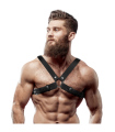 FETISH SUBMISSIVE ATTITUDE - ARNÉS BULLDOG AJUSTABLE ECOPIEL PECHO CRUZADO HOMBRE