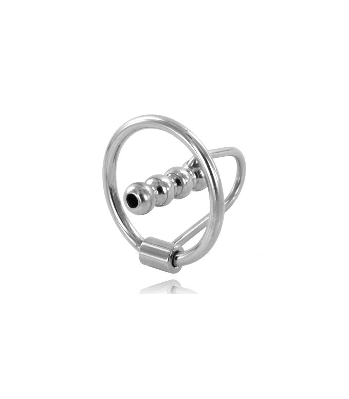 METAL HARD - ANILLO GLANDE CON PLUG URETRAL 30MM