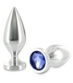 METAL HARD - ANAL PLUG ALIMINUM COLOR CRISTAL GRANDE 10.16CM