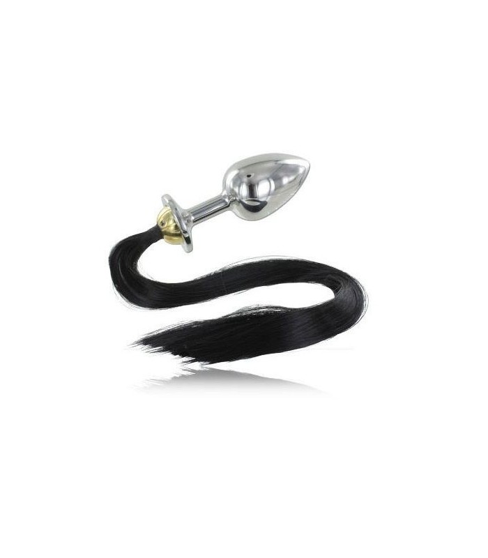 METAL HARD - PLUG ANAL ACERO CON COLA 8.89CM