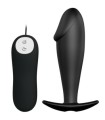 PRETTY LOVE - PLUG ANAL SILICONA FORMA PENE Y 12 MODOS VIBRACION NEGRO