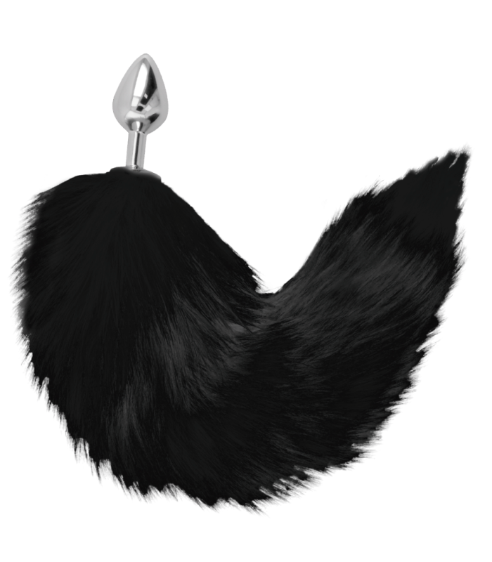 DARKNESS - PLUG ANAL SILVER 8 CM CON COLA NEGRO