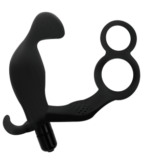 ADDICTED TOYS - PLUG ANAL CON ANILLA DOBLE PENE Y TESTICULOS NEGRO