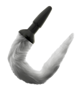 DARKNESS - PLUG ANAL SILICONA CON COLA GRIS