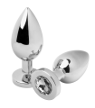 METAL HARD - ANAL PLUG DIAMOND TRANSPARENTE MEDIUM 7.62CM