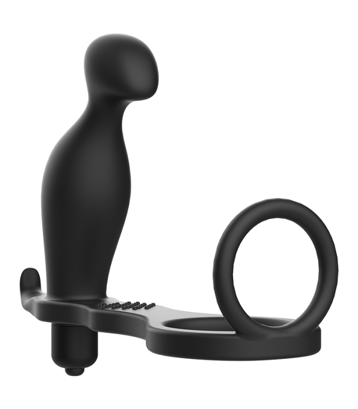 ADDICTED TOYS - PLUG ANAL CON ANILLO SILICONA NEGRO 12 CM