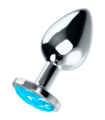 OHMAMA - PLUG ANAL CON CRISTAL AZUL L