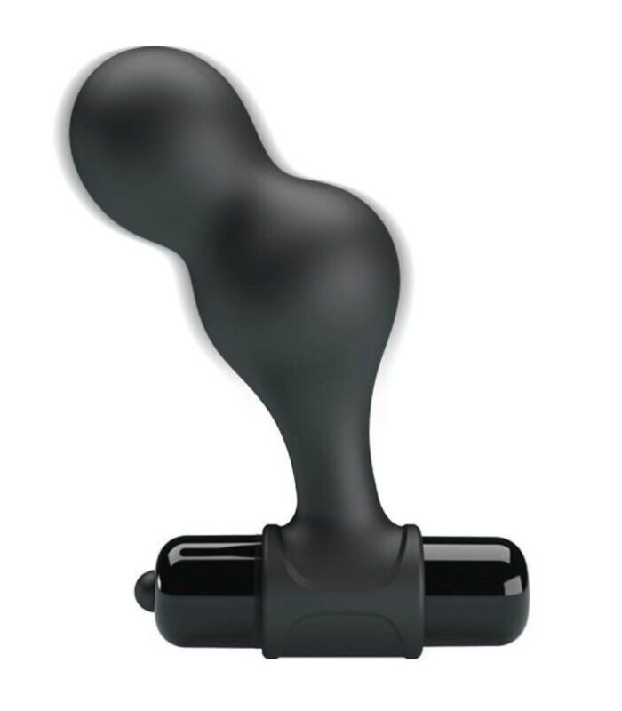 MR PLAY - PLUG ANAL VIBRADOR DE SILICONA NEGRO