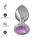 INTENSE - PLUG ANAL METAL ALUMINIO CON CRISTAL VIOLETA TALLA S