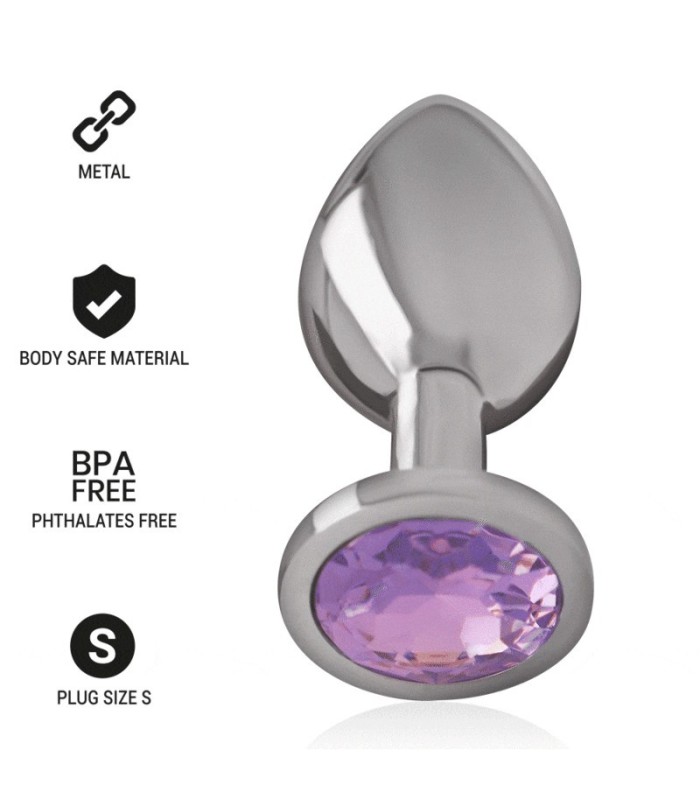 INTENSE - PLUG ANAL METAL ALUMINIO CON CRISTAL VIOLETA TALLA S