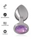 INTENSE - PLUG ANAL METAL ALUMINIO CON CRISTAL VIOLETA TALLA M