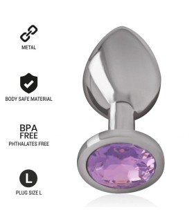 INTENSE - PLUG ANAL METAL ALUMINIO CON CRISTAL VIOLETA TALLA L