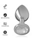 INTENSE - PLUG ANAL METAL ALUMINIO CON CRISTAL PLATA TALLA S