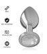INTENSE - PLUG ANAL METAL ALUMINIO CON CRISTAL PLATA TALLA M