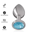 INTENSE - PLUG ANAL METAL ALUMINIO CON CRISTAL AZUL TALLA S