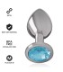 INTENSE - PLUG ANAL METAL ALUMINIO CON CRISTAL AZUL TALLA M