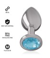 INTENSE - PLUG ANAL METAL ALUMINIO CON CRISTAL AZUL TALLA M