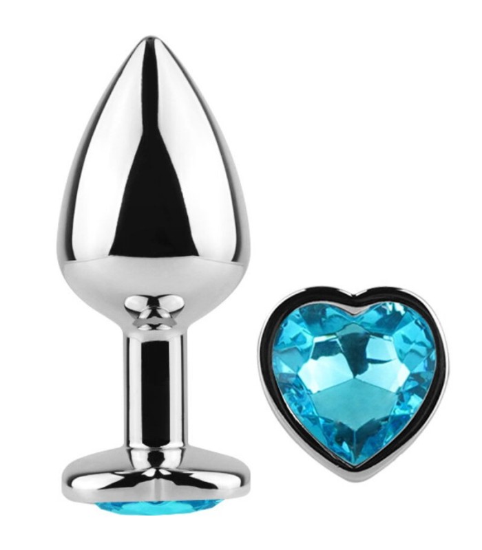 SECRETPLAY - METAL BUTT PLUG CORAZÓN AZUL TALLA S 7 CM