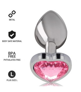 INTENSE - PLUG ANAL METAL ALUMINIO CORAZÓN ROSA TALLA L