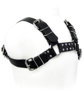 LEATHER BODY - BLACK BULL DOG HARNESS