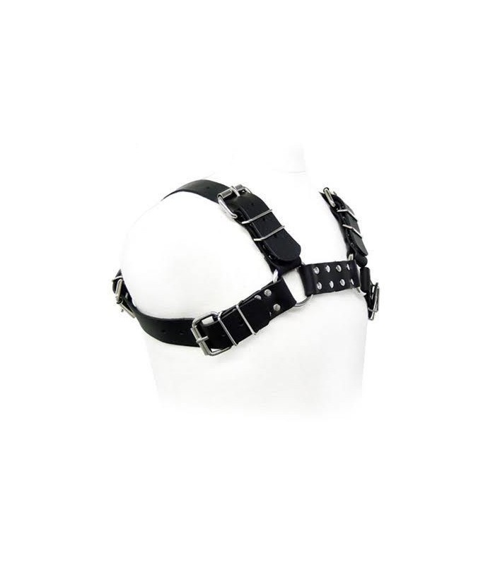LEATHER BODY - BLACK BULL DOG HARNESS