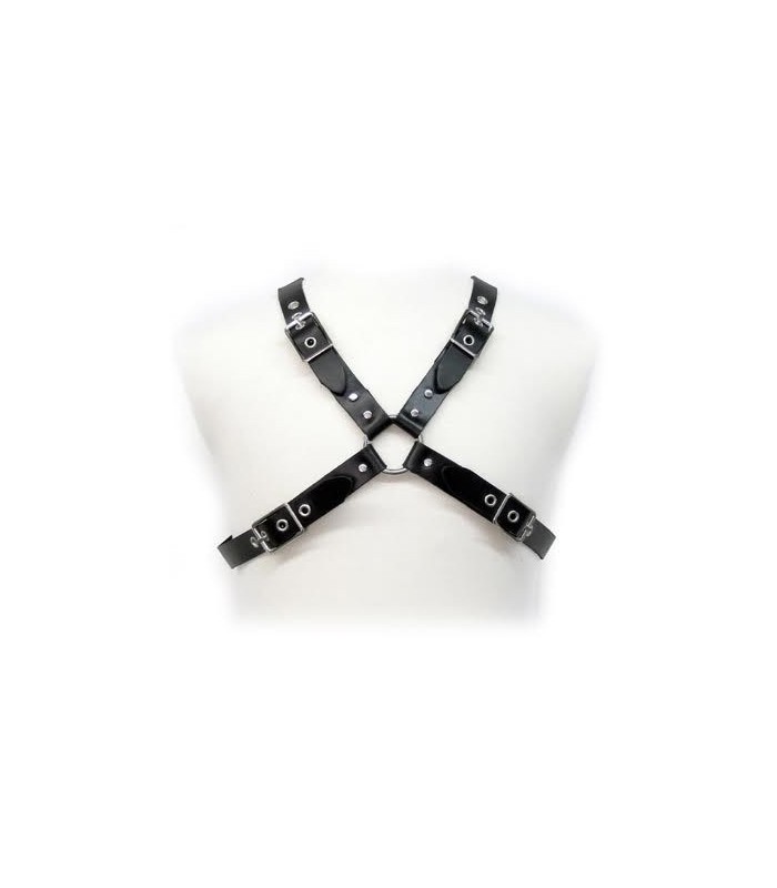 LEATHER BODY - BLACK BUCKLE HARNESS FOR MEN