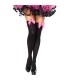 LEG AVENUE - MEDIAS NYLON NEGRO Y LAZO ROSA