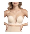 BYE-BRA - SUJETADOR SIN ASAS EN U BEIGE COPA E