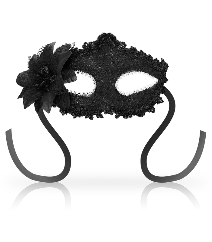 OHMAMA - MASKS ANTIZAZ ESTILO VENECIANO FLOR LATERAL -  NEGRA
