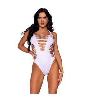 LEG AVENUE - BODY TANGA RACERBACK BLANCO