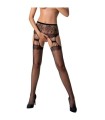 PASSION - S027 MEDIAS CON LIGUERO NEGRO TALLA UNICA