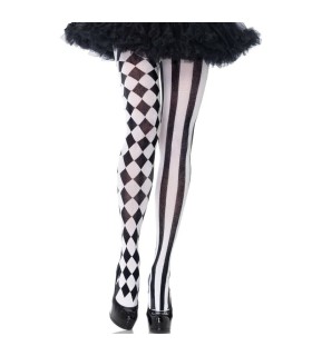 LEG AVENUE - MEDIAS ARLEQUIN NEGRO/BLANCO