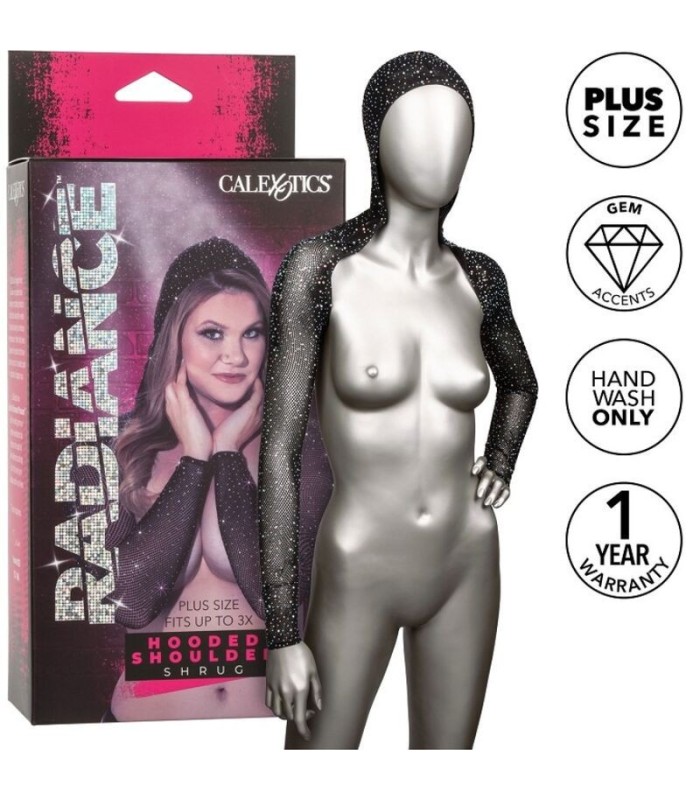 CALEXOTICS - RADIANCE ENCOGIMIENTO DE HOMBROS CON CAPUCHA PEDRERÍA TALLA GRANDE