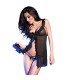 CHILIROSE - CR 4219 BABYDOLL & TANGA CROTCHLESS NEGRO L/XL