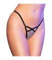 CHILIROSE - CR 4665 TANGA PLATEADO & NEGRO S/M