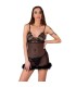 LIVCO CORSETTI FASHION - ZERUNAM SET BABYDOLL + TANGA NEGRO S/M