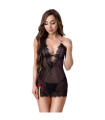 LIVCO CORSETTI FASHION - ANTONELLA LC 20203 BABYDOLL + TANGA NEGRO S/M