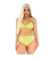 LEG AVENUE - TOP & BRAGAS CON TIRANTES AMARILLO