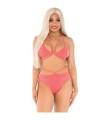 LEG AVENUE - TOP & BRAGAS CON TIRANTES CORAL