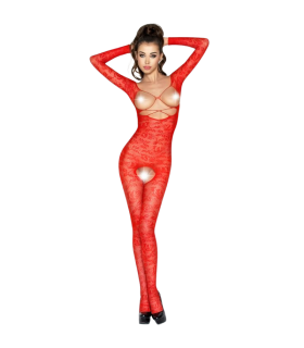 PASSION - WOMAN BS031 BODYSTOCKING ROJO TALLA UNICA