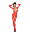 PASSION - WOMAN BS031 BODYSTOCKING ROJO TALLA UNICA