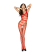 PASSION - WOMAN BS032 BODYSTOCKING ROJO TALLA UNICA