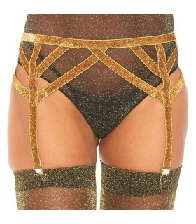 LEG AVENUE - LIGUERO LUREX DORADO TALLA UNICA
