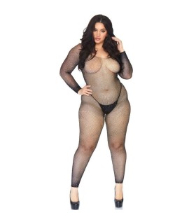 LEG AVENUE - BODYSTOCKING EN RED CON BRILLANTE 1X-2X