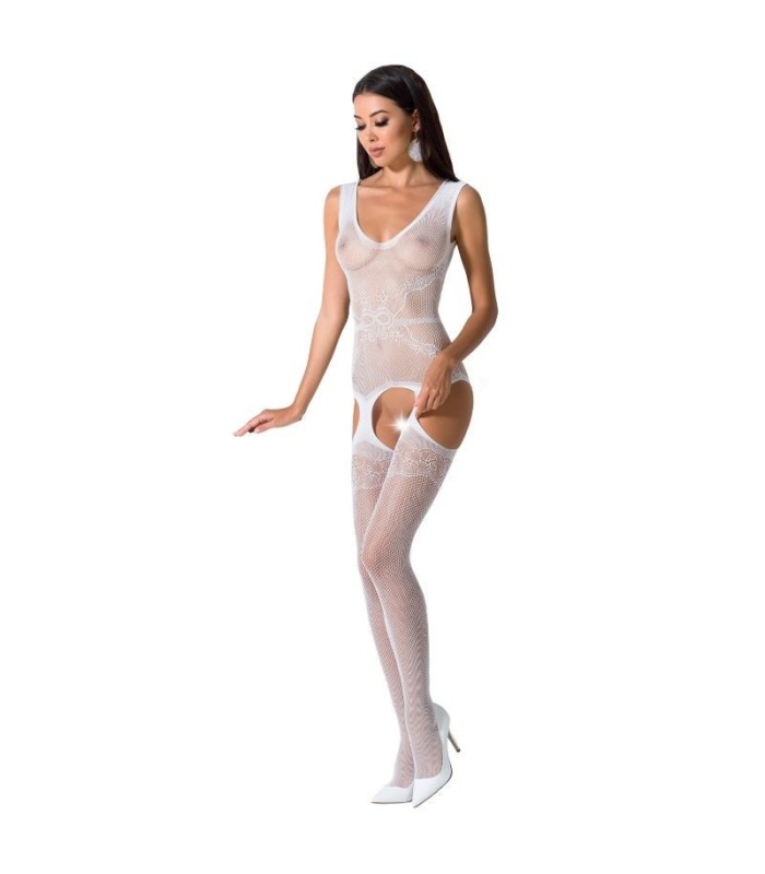PASSION - WOMAN BS062 BODYSTOCKING BLANCO TALLA UNICA
