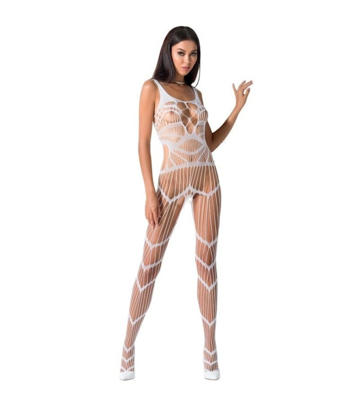 PASSION - WOMAN BS058 BODYSTOCKING BLANCO TALLA UNICA